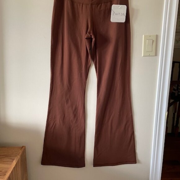 Yelete Active Brown Flared Leggings Size L NWT - Picture 2 of 10
